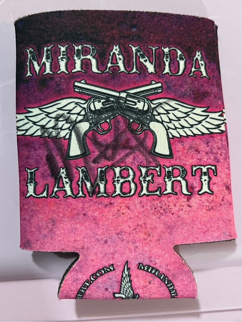 Miranda Lambert Signed Pink Winged Pistols Can Cooler